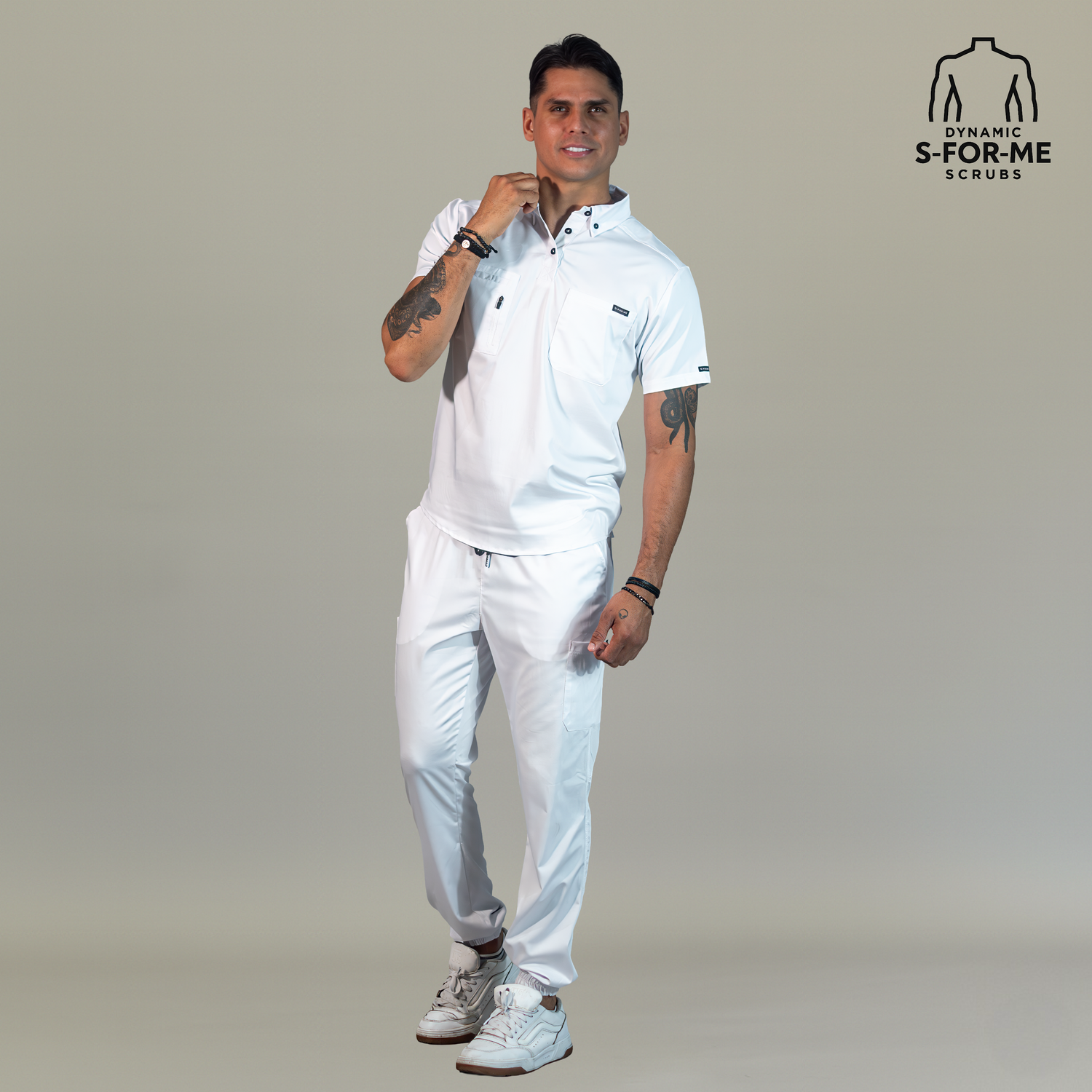 white nurses scrub uniform