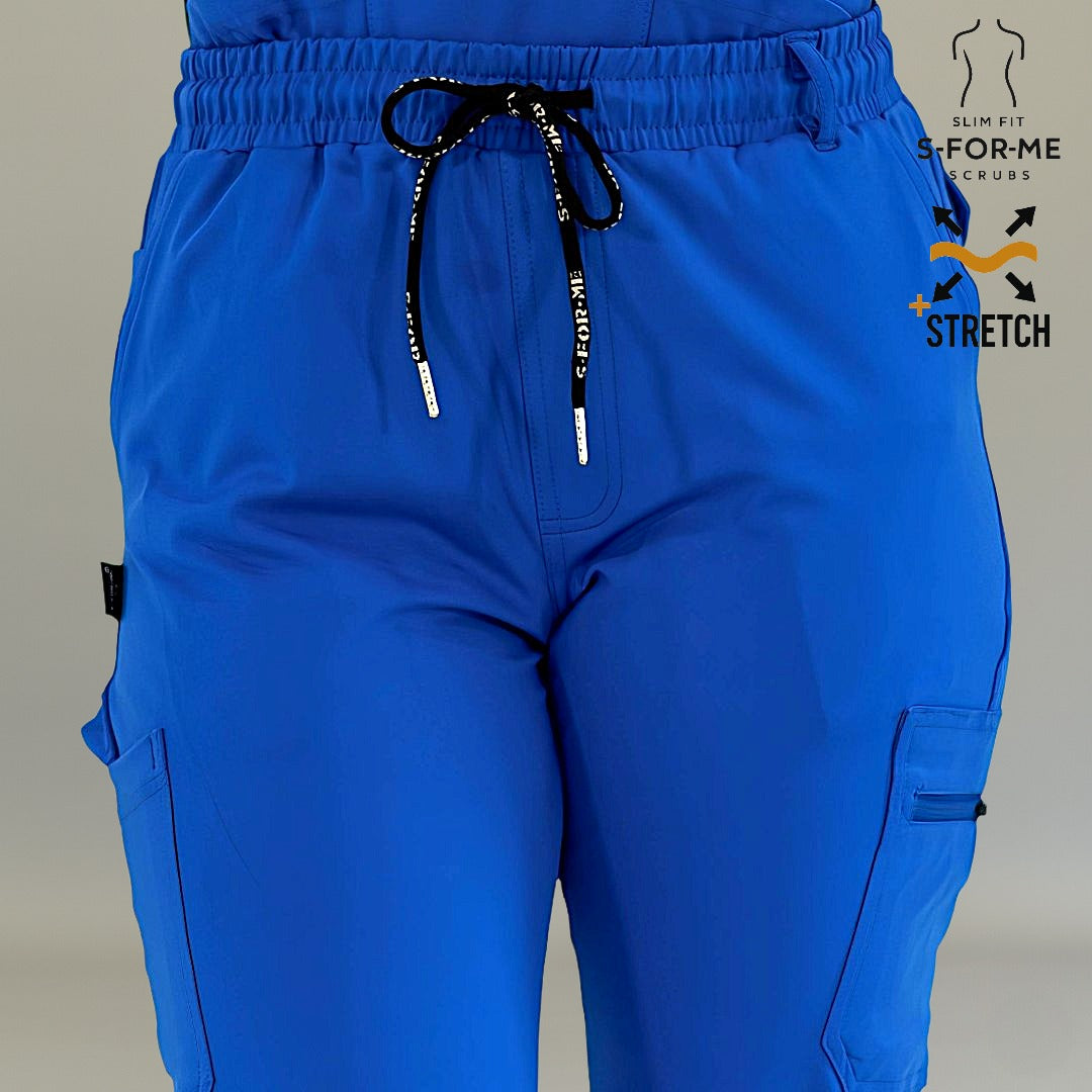 S-FORME royal blue scrub pants for women medical uniforms