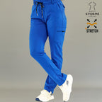 Women’s 930 royal blue scrub pants with professional tapered leg