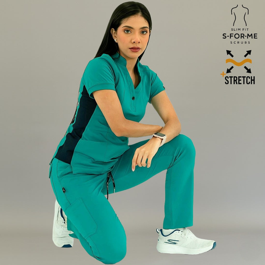 Women's 930 Teal Green scrub pants with wrinkle resistant fabric