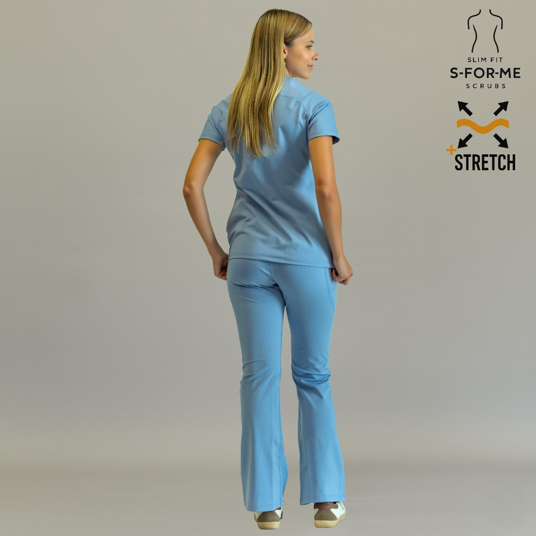 Women’s 915 Super Stretch Sky Blue Flare Scrub Pants