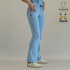 Women’s 915 Super Stretch Sky Blue Flare Scrub Pants