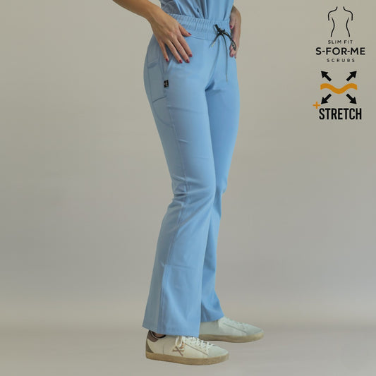 Women’s 915 Super Stretch Sky Blue Flare Scrub Pants