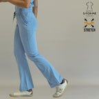 Women’s 915 Super Stretch Sky Blue Flare Scrub Pants