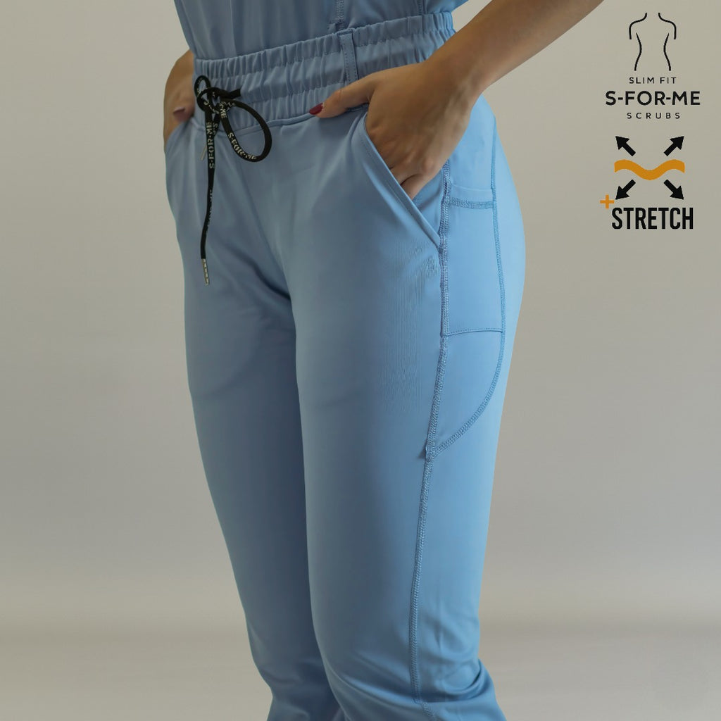 Women’s 915 Super Stretch Sky Blue Flare Scrub Pants