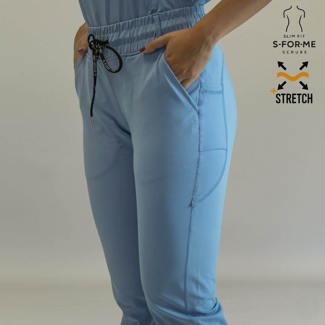 Women’s 915 Super Stretch Sky Blue Flare Scrub Pants
