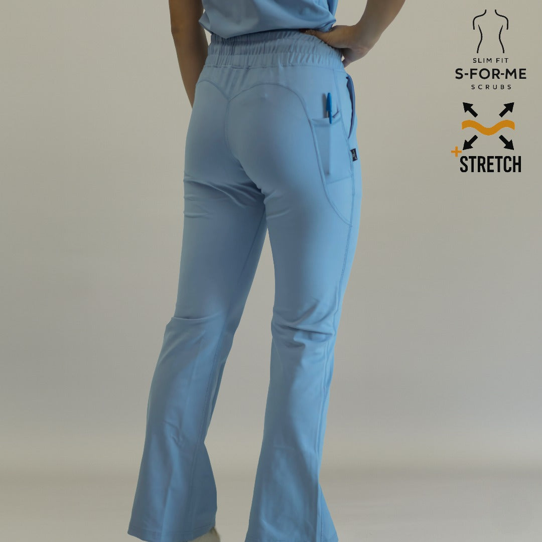 Women’s 915 Super Stretch Sky Blue Flare Scrub Pants
