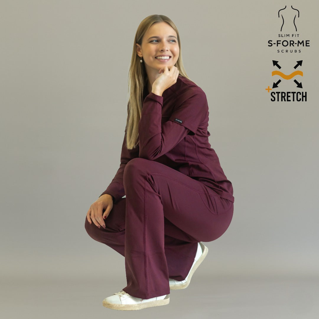 Women’s Top 915 Maroon, Super Stretch Scrubs