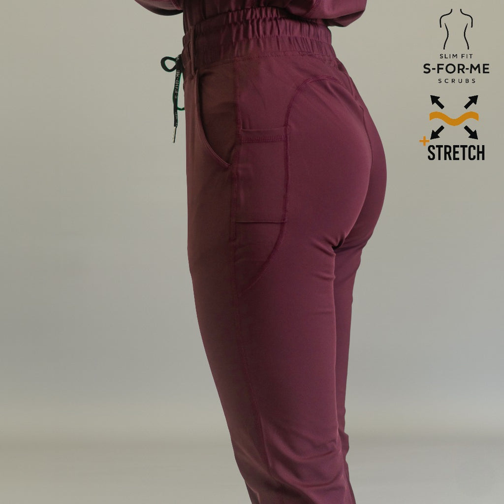 Women’s 915 Super Stretch Maroon Flare Scrub Pants