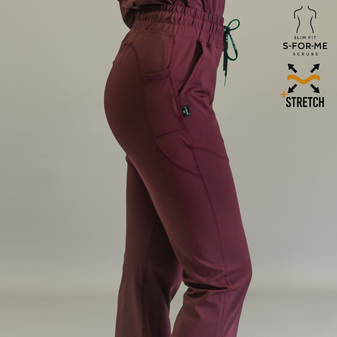 Women’s 915 Super Stretch Maroon Flare Scrub Pants