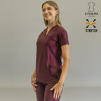 Women’s Top 915 Maroon, Super Stretch Scrubs