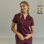 Women’s Top 915 Maroon, Super Stretch Scrubs