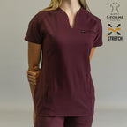 Women’s Top 915 Maroon, Super Stretch Scrubs