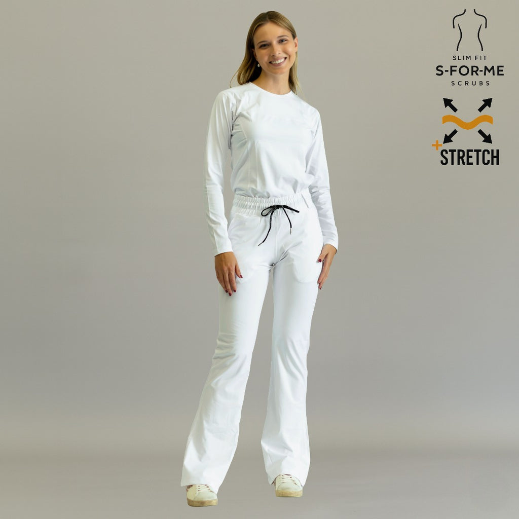 Women's Top 915 White, Super Stretch Scrubs