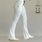 Women's 915 Super Stretch White Flare Scrub Pants