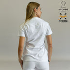 S-FOR-ME Scrubs model 915 White top — slim fit silhouette for nurses and clinicians