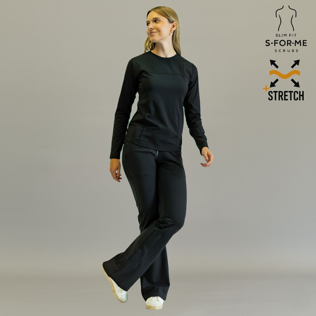 Women’s 915 Super Stretch Black Flare Scrub Pants