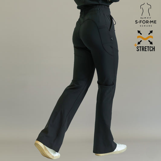 Women’s 915 Super Stretch Black Flare Scrub Pants