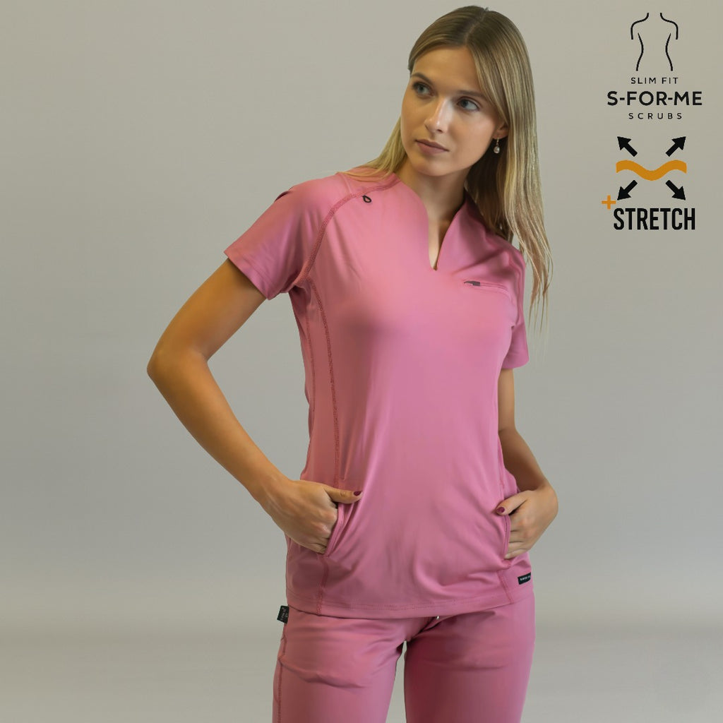 Women’s Top 915 Mauve Rose, Super Stretch Scrubs
