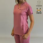 Women’s Top 915 Mauve Rose, Super Stretch Scrubs