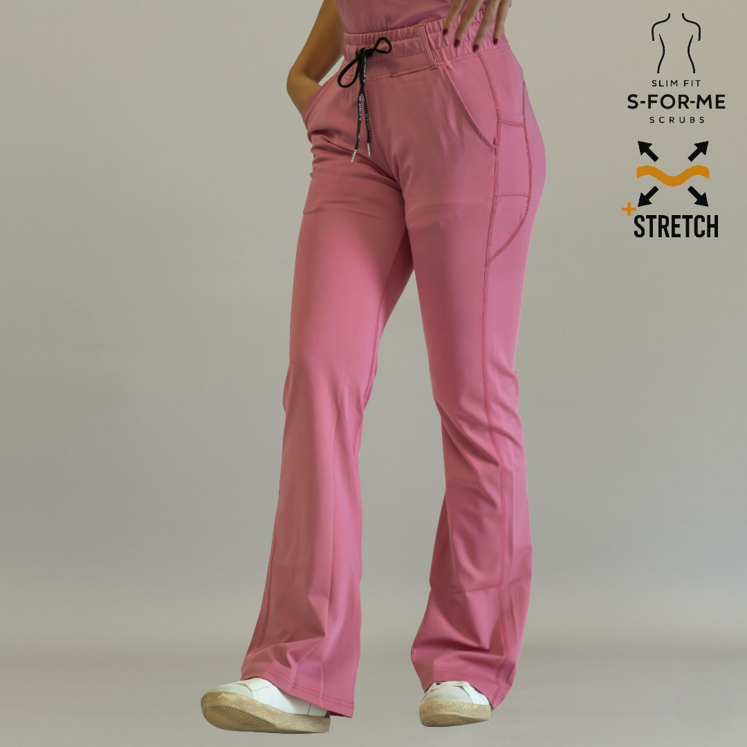 Women’s 915 Super Stretch Mauve Rose Flare Scrub Pants