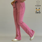 Women’s 915 Super Stretch Mauve Rose Flare Scrub Pants
