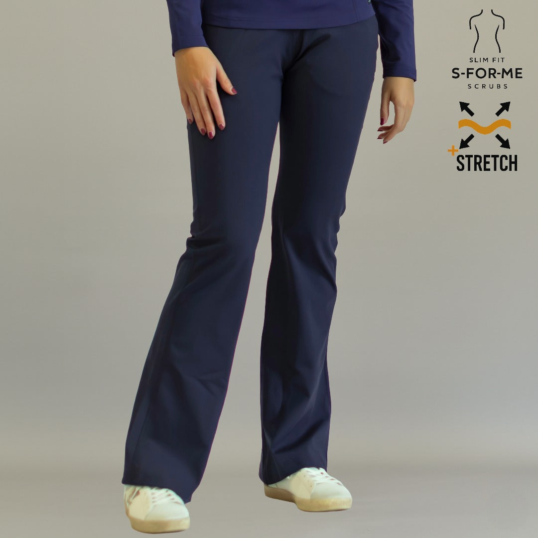 Women’s 915 Super Stretch Navy Blue Flare Scrub Pants