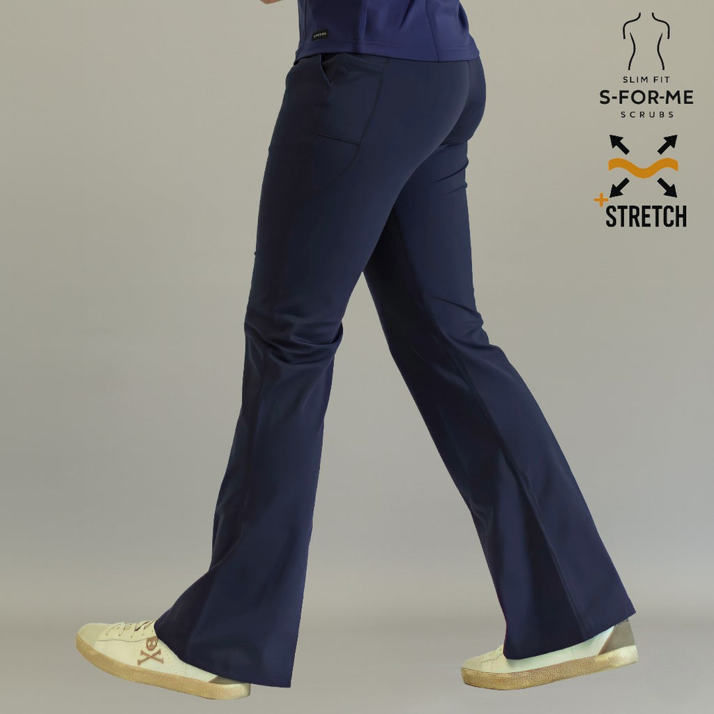 Women’s 915 Super Stretch Navy Blue Flare Scrub Pants