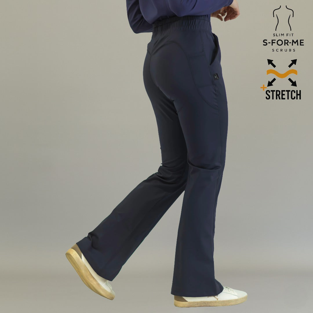 Women’s 915 Super Stretch Navy Blue Flare Scrub Pants