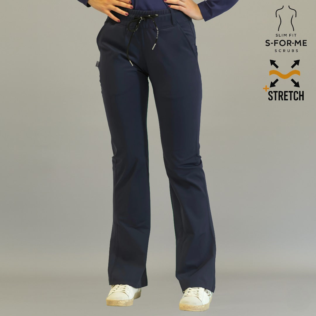 Women’s 915 Super Stretch Navy Blue Flare Scrub Pants