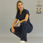 Women’s 915 Super Stretch Navy Blue Flare Scrub Pants