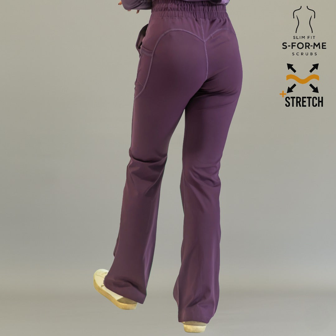 Women's 915 Super Stretch Purple Flare Scrub Pants