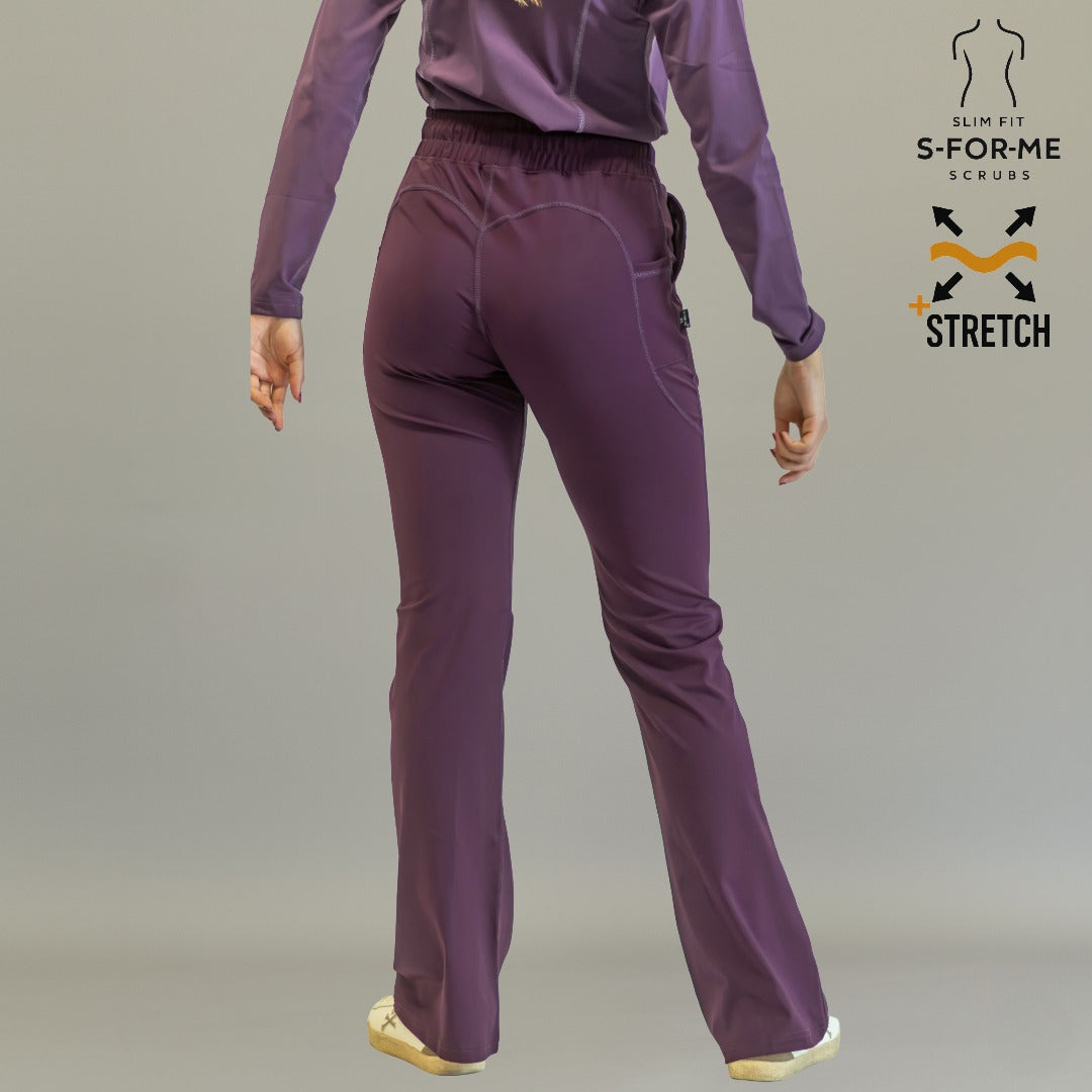 Women's 915 Super Stretch Purple Flare Scrub Pants
