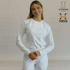 Women's Long Sleeve Underscrub | White Super Stretch