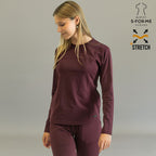 Women's Long Sleeve Underscrub | Maroon Super Stretch