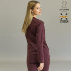 Women's Long Sleeve Underscrub | Maroon Super Stretch