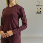 Women's Long Sleeve Underscrub | Maroon Super Stretch