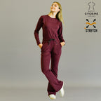 Women's Long Sleeve Underscrub | Maroon Super Stretch