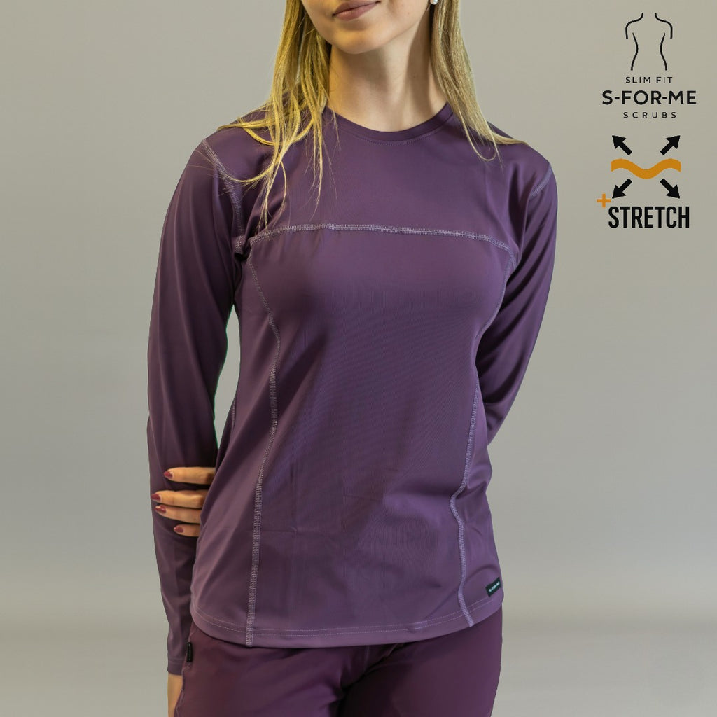 Women's Long Sleeve Underscrub | Purple Super Stretch