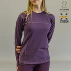 Women's Long Sleeve Underscrub | Purple Super Stretch
