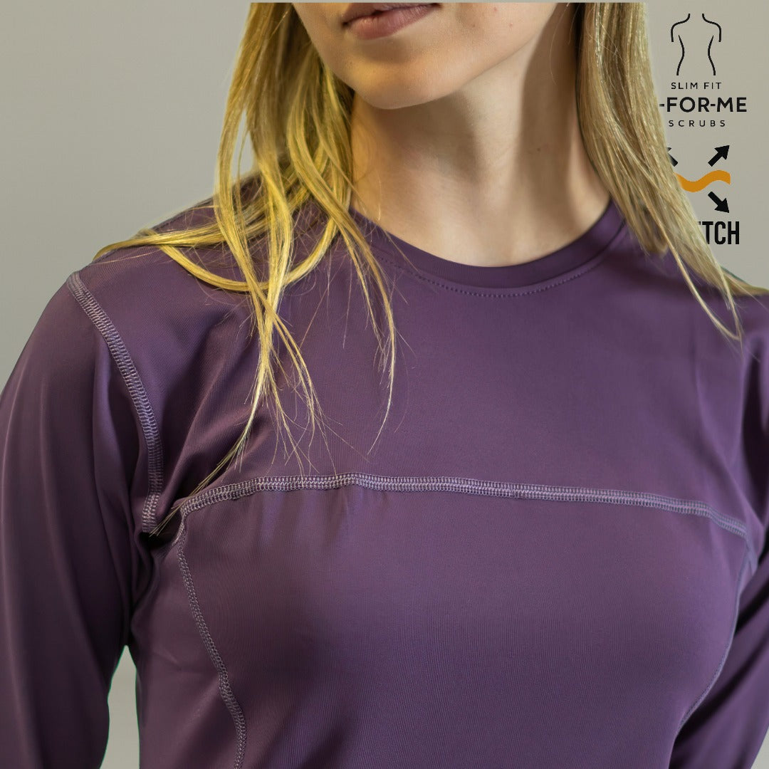 Women's Long Sleeve Underscrub | Purple Super Stretch