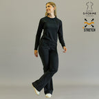 Women's Long Sleeve Underscrub | Black Super Stretch