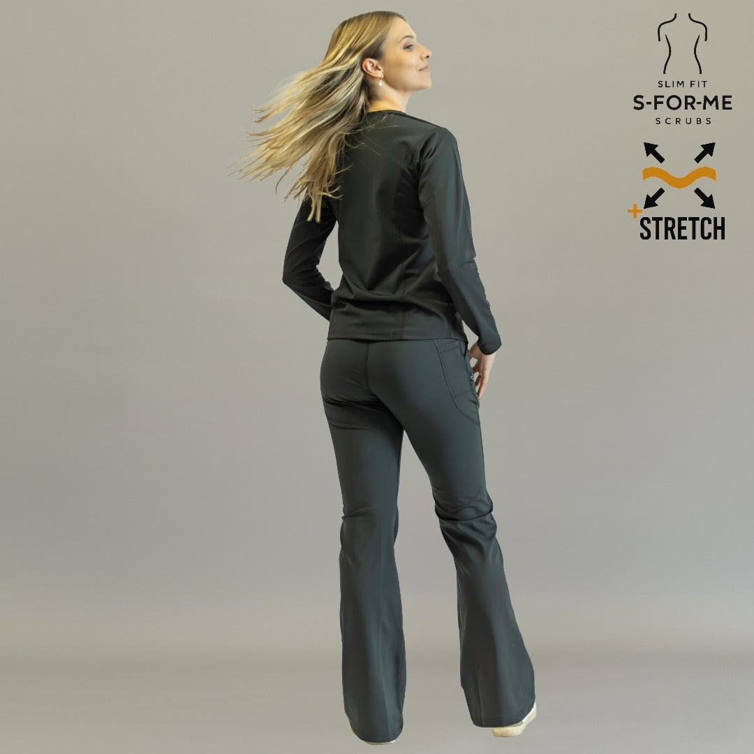 Women's Long Sleeve Underscrub | Black Super Stretch