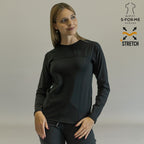 Women's Long Sleeve Underscrub | Black Super Stretch