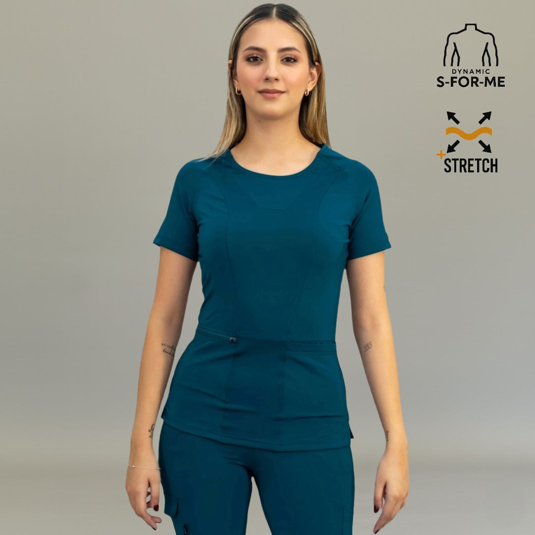 Women's Corsair Blue Scrub Top | Super Stretch 4-Way | Style 901