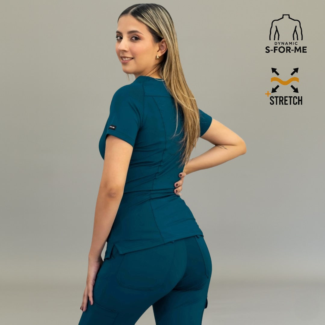 Women's Corsair Blue Scrub Top | Super Stretch 4-Way | Style 901