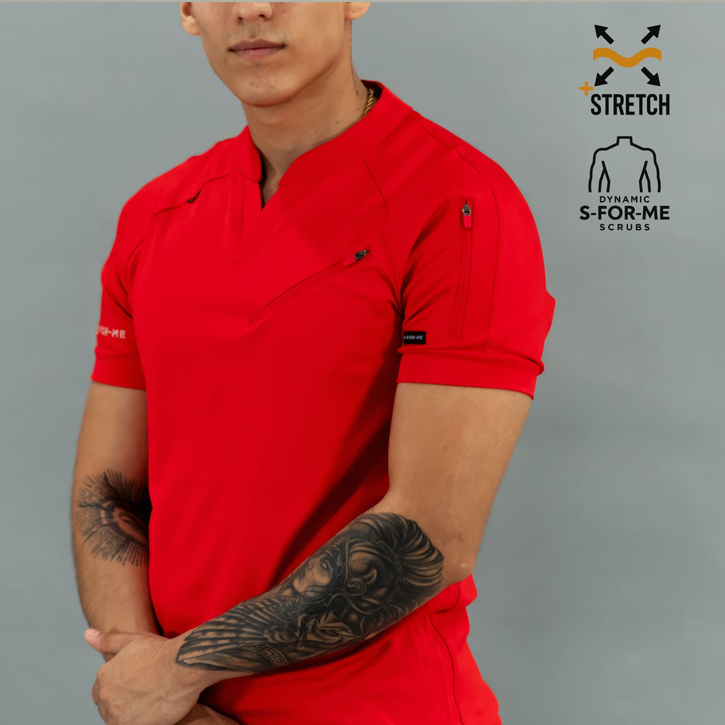 Men's Top 905 Red, Scrubs Super Stretch