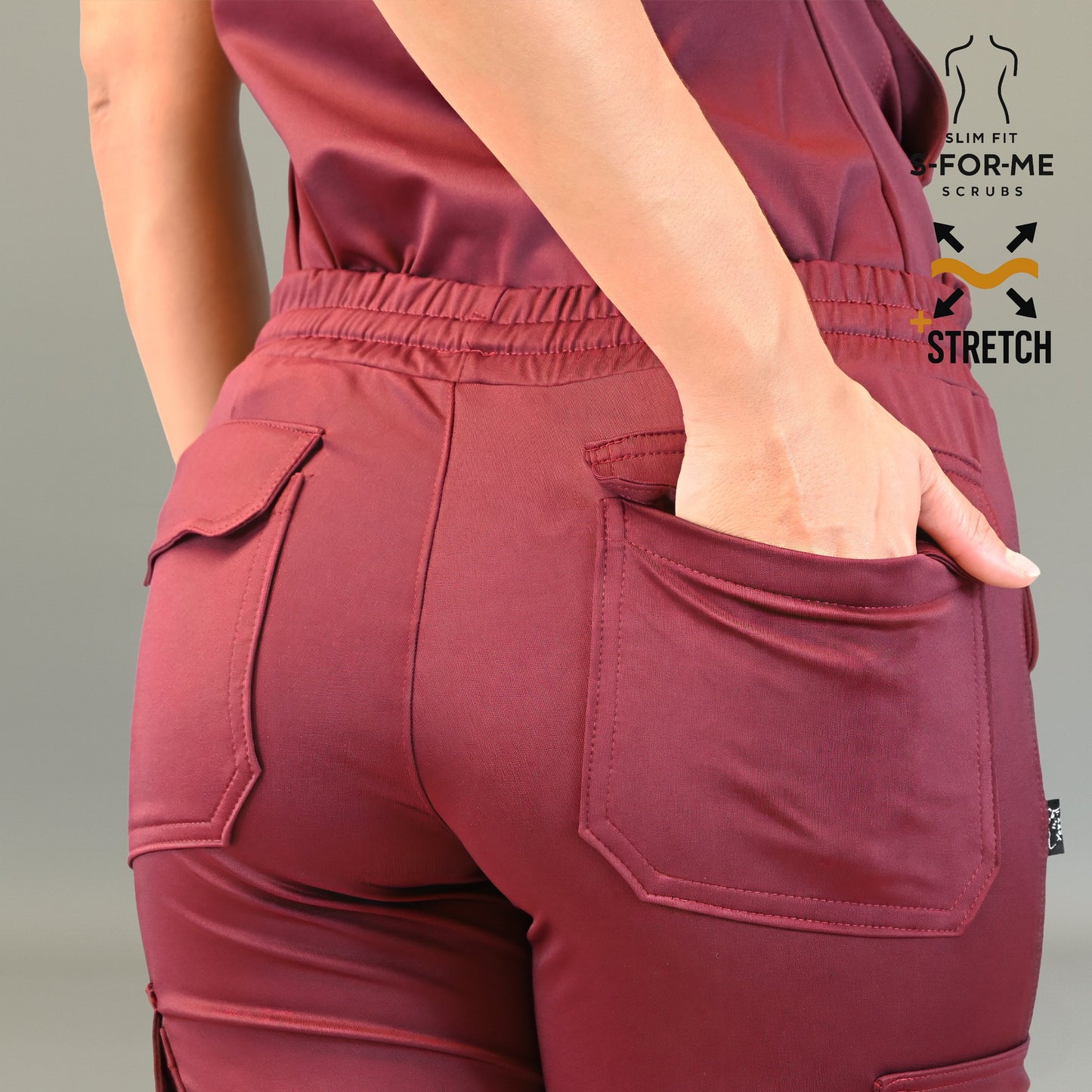 Women's Jogger Pants 910 Maroon, Super Stretch Scrubs