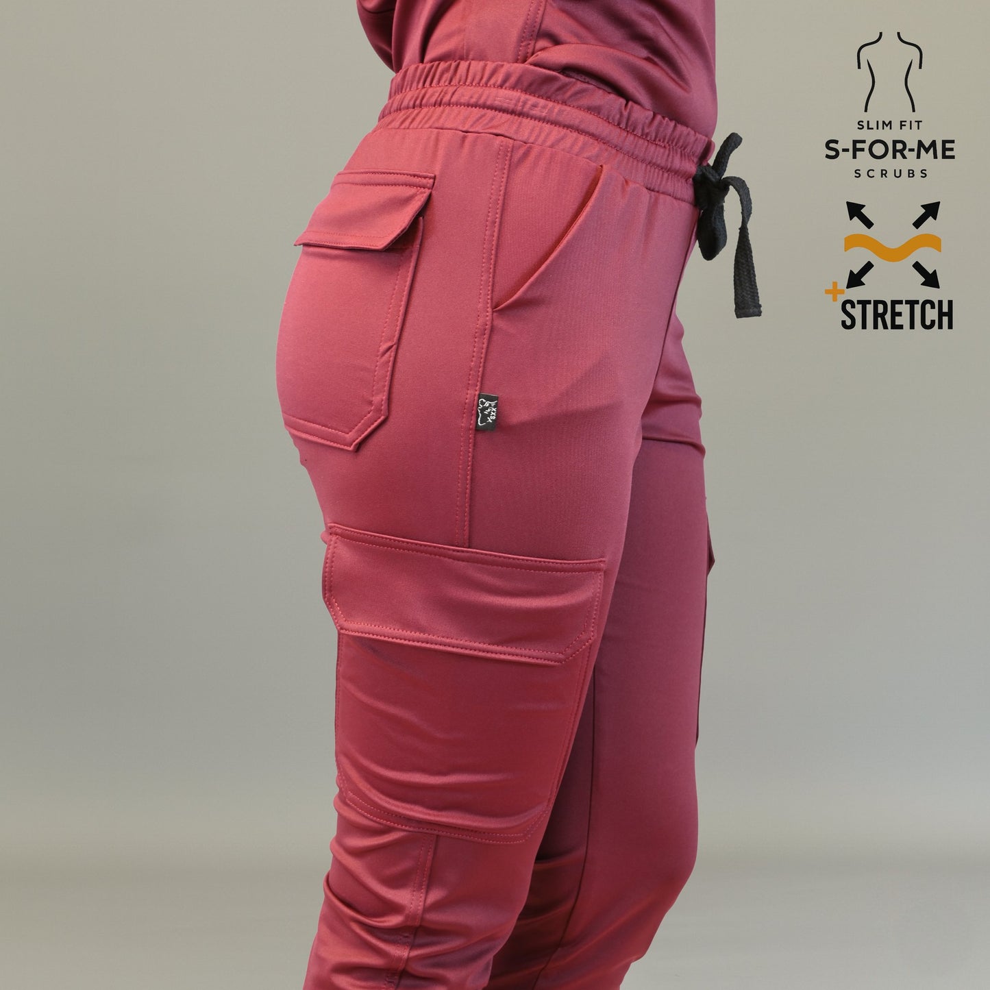 Women's Jogger Pants 910 Maroon, Super Stretch Scrubs