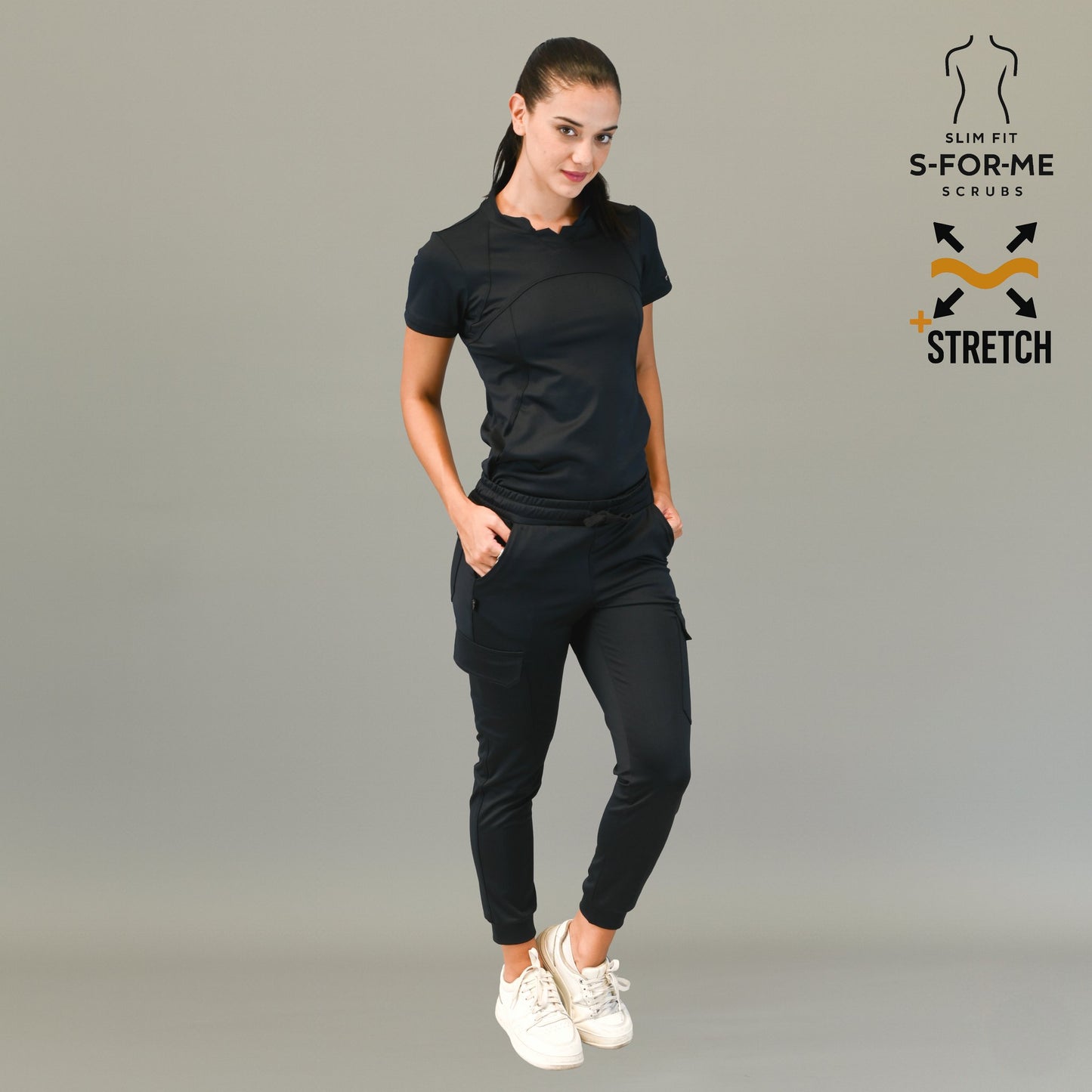 Women's Jogger Pants 910 Black, Super Stretch Scrubs